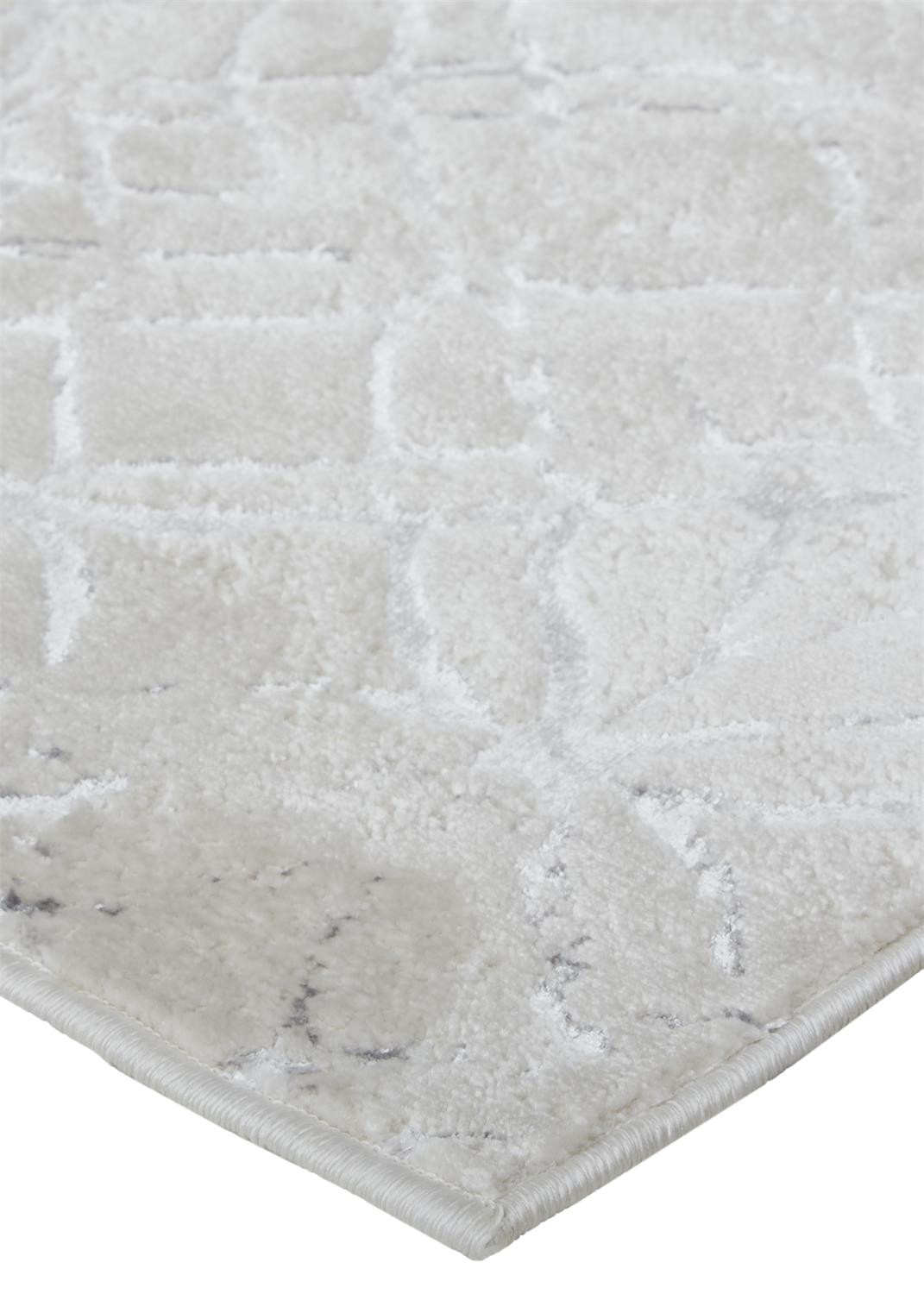 8" X 10" Silver and Gray Abstract Non Skid Area Rug