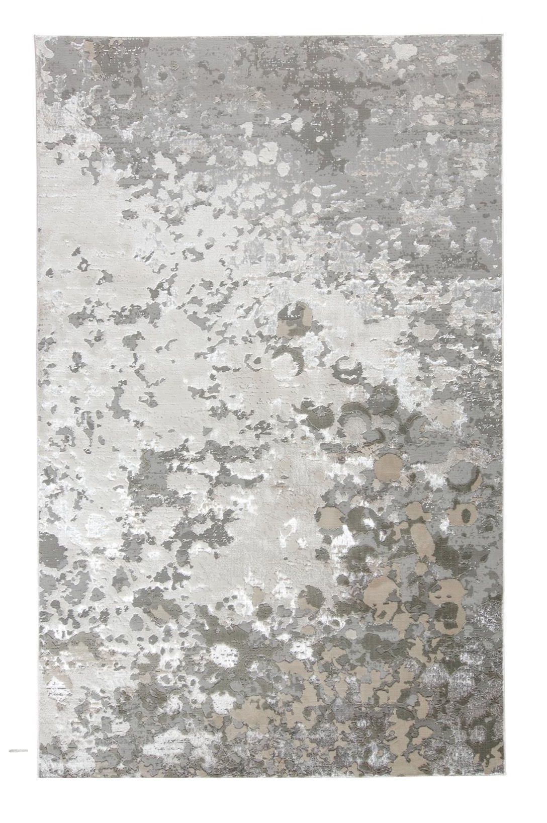 8" X 10" Silver and Gray Abstract Non Skid Area Rug