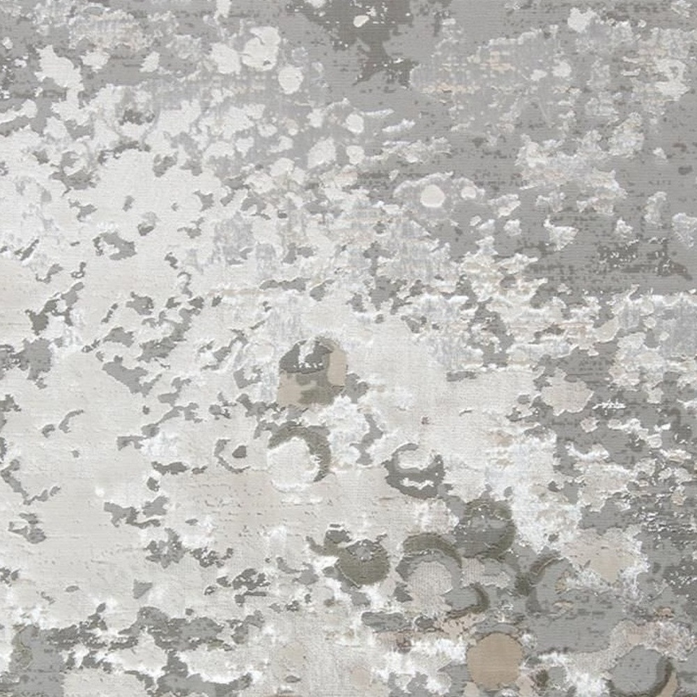 8" X 10" Silver and Gray Abstract Non Skid Area Rug