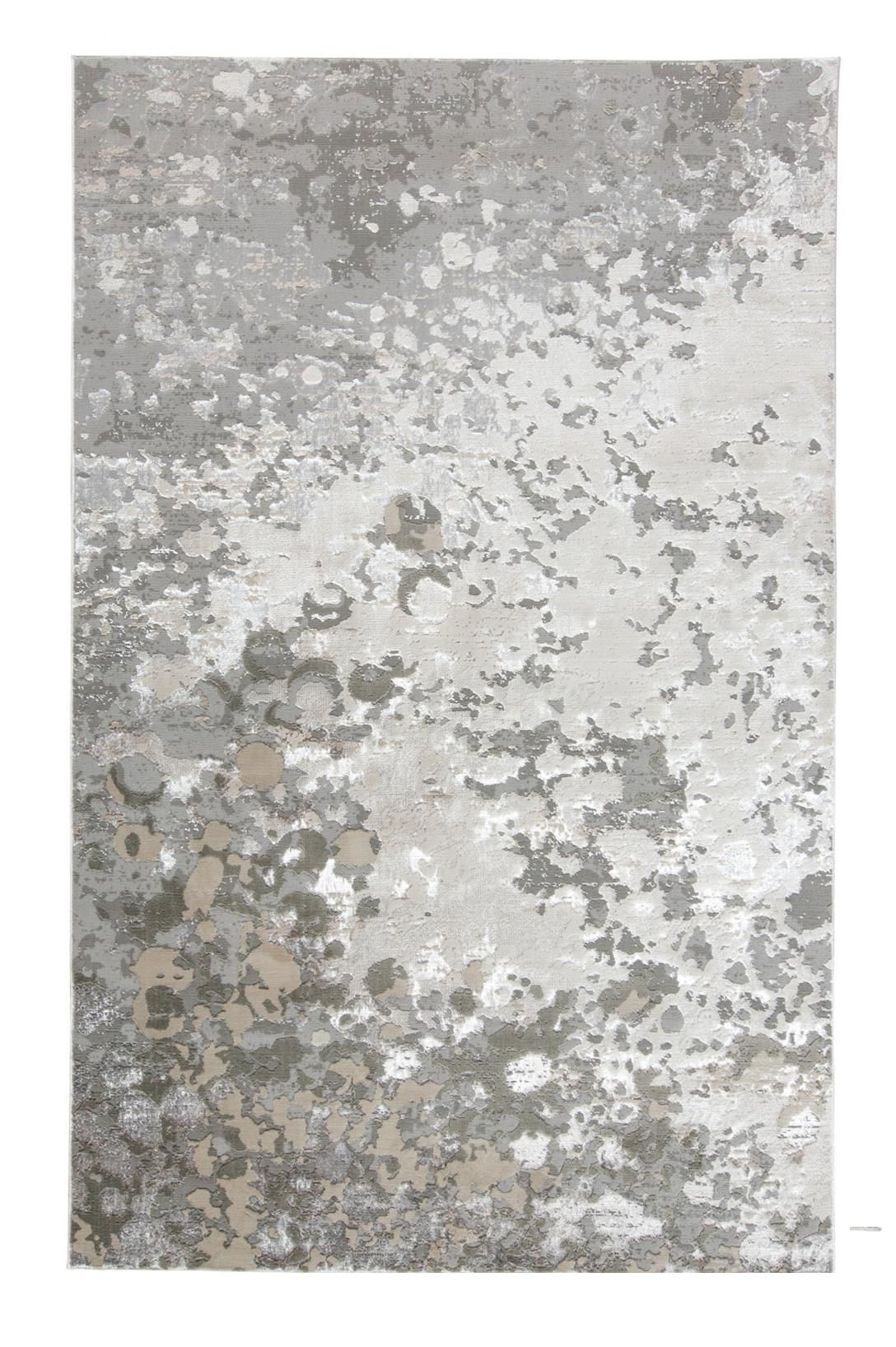 8" X 10" Silver and Gray Abstract Non Skid Area Rug