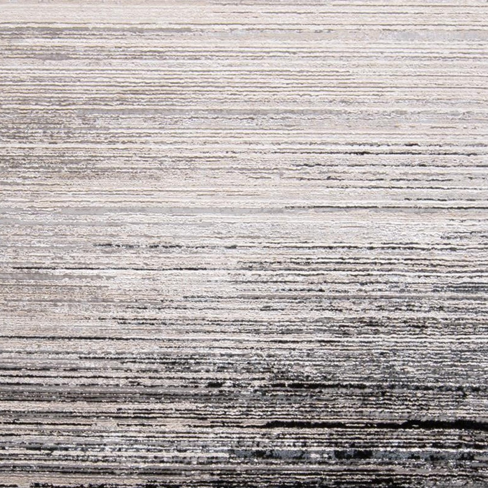 4" X 6" Beige and Black Abstract Non Skid Area Rug