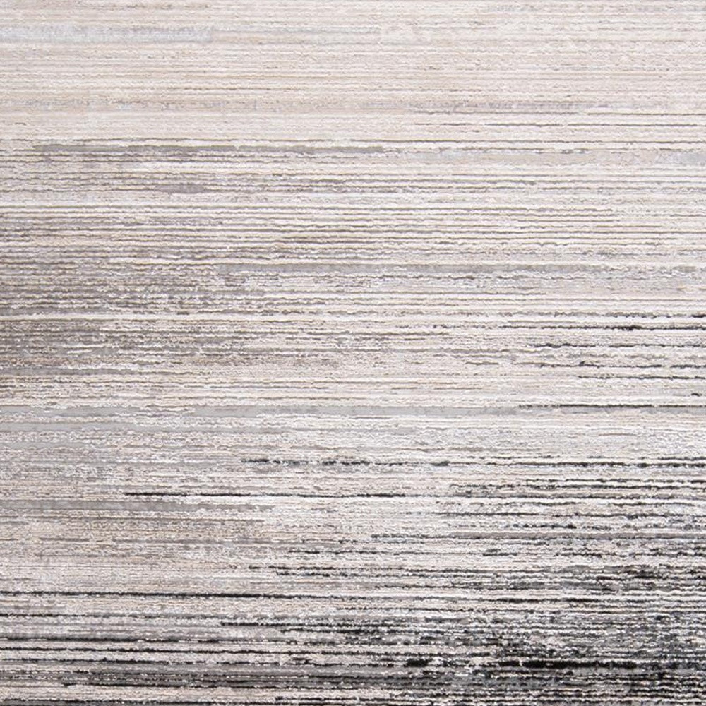 5" X 8" Beige and Black Abstract Non Skid Area Rug