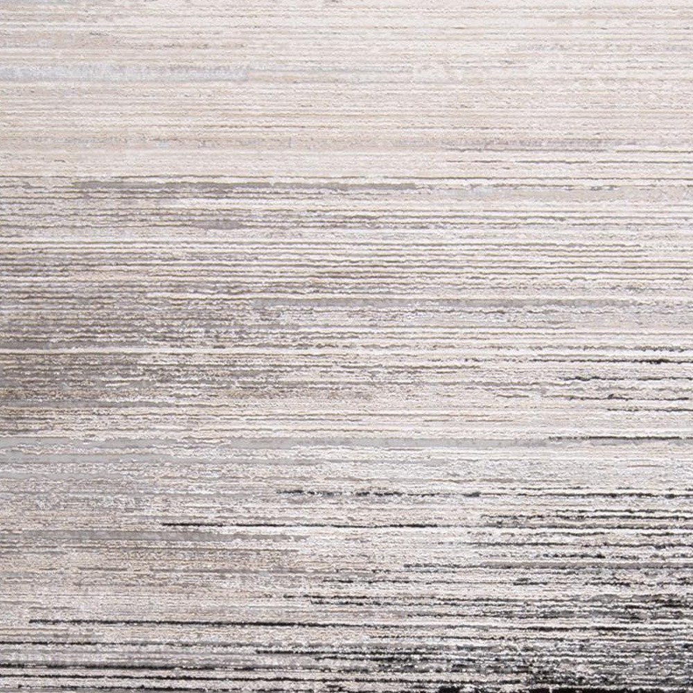 8" X 10" Beige and Black Abstract Non Skid Area Rug