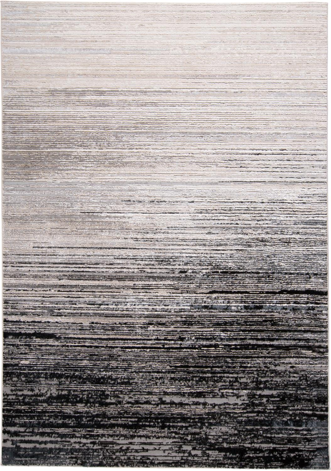 7' X 10' Black And Dark Gray Abstract Stain Resistant Area Rug-511545-1