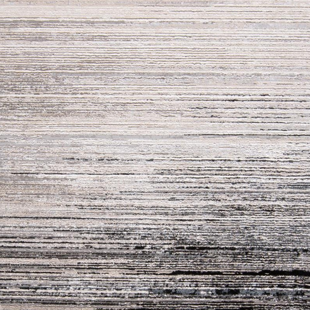 7" X 10" Black And Dark Gray Abstract Stain Resistant Area Rug