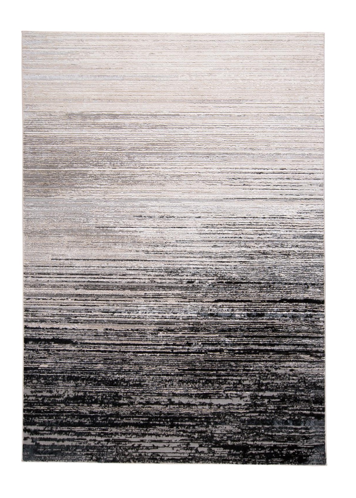 7" X 10" Black And Dark Gray Abstract Stain Resistant Area Rug