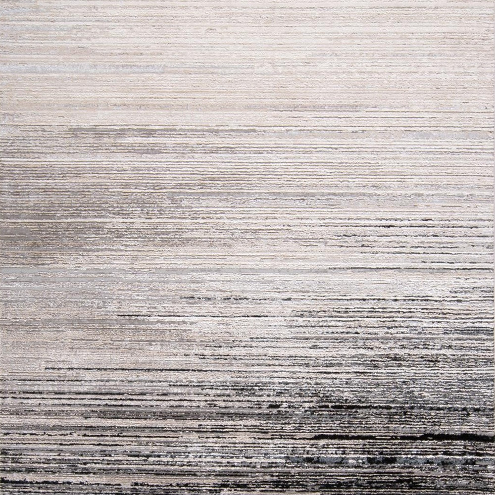 9" X 12" Black And Dark Gray Abstract Area Rug