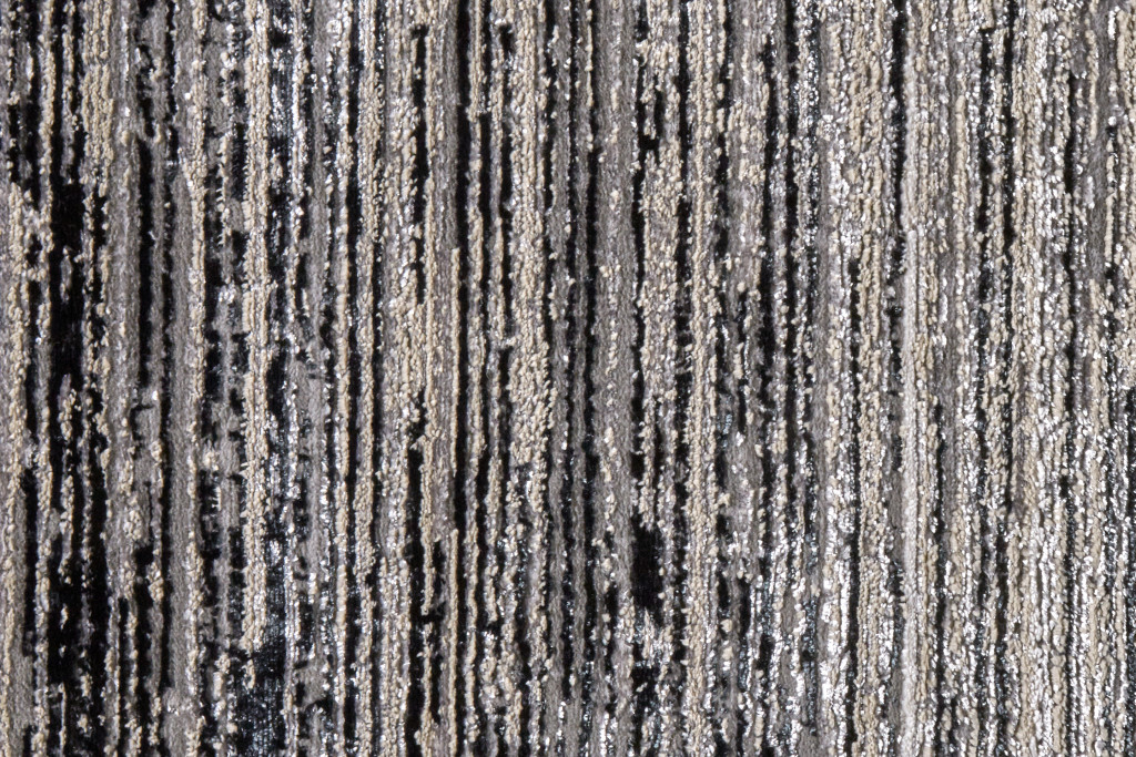 9" X 12" Black And Dark Gray Abstract Area Rug