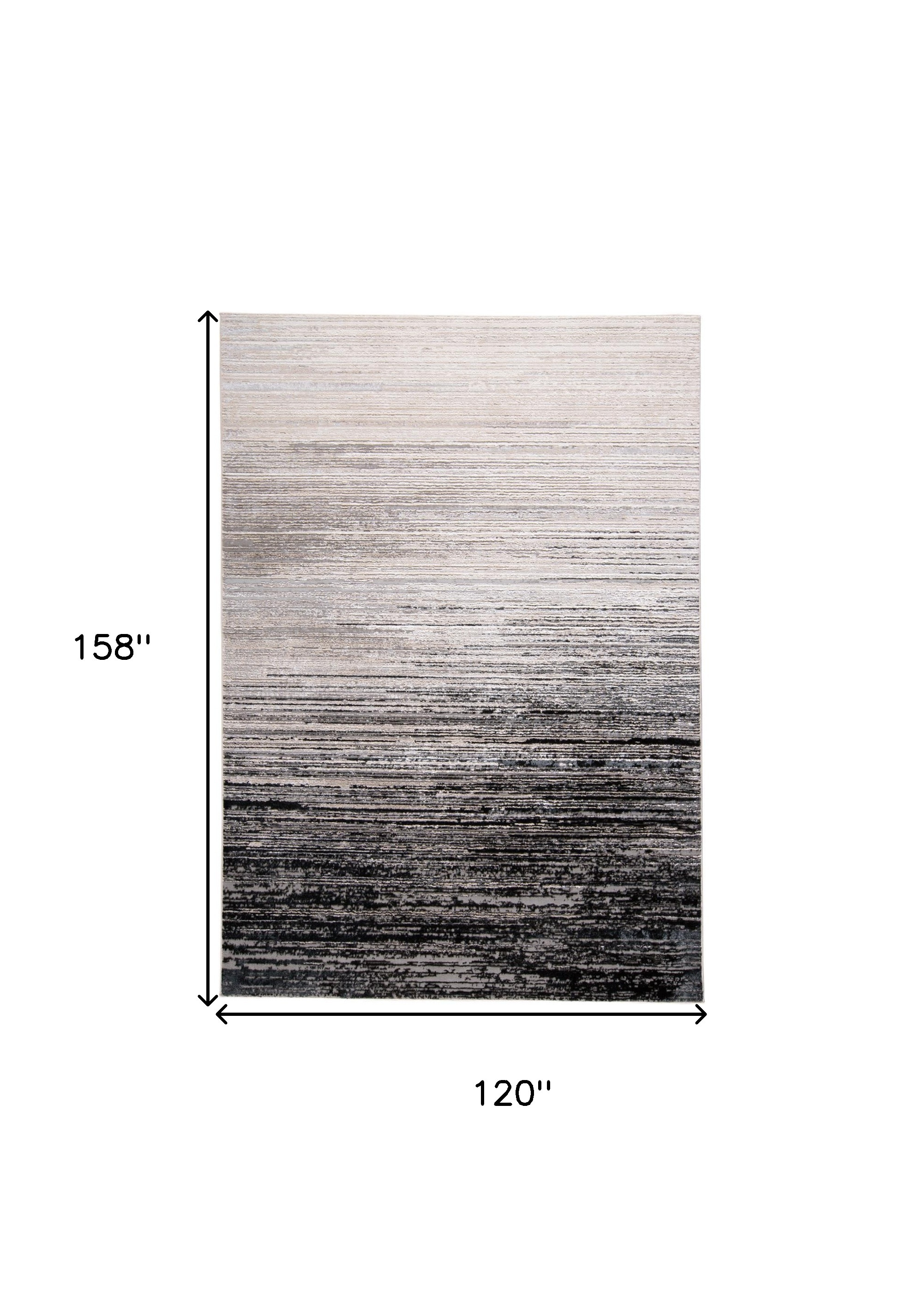 10" X 13" Black And Dark Gray Abstract Stain Resistant Area Rug