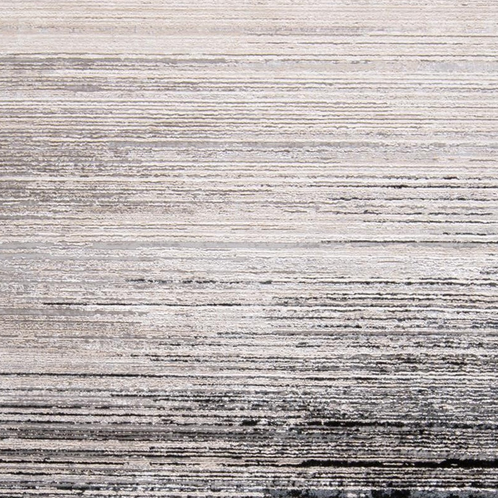 2" X 3" Black And Dark Gray Abstract Stain Resistant Area Rug