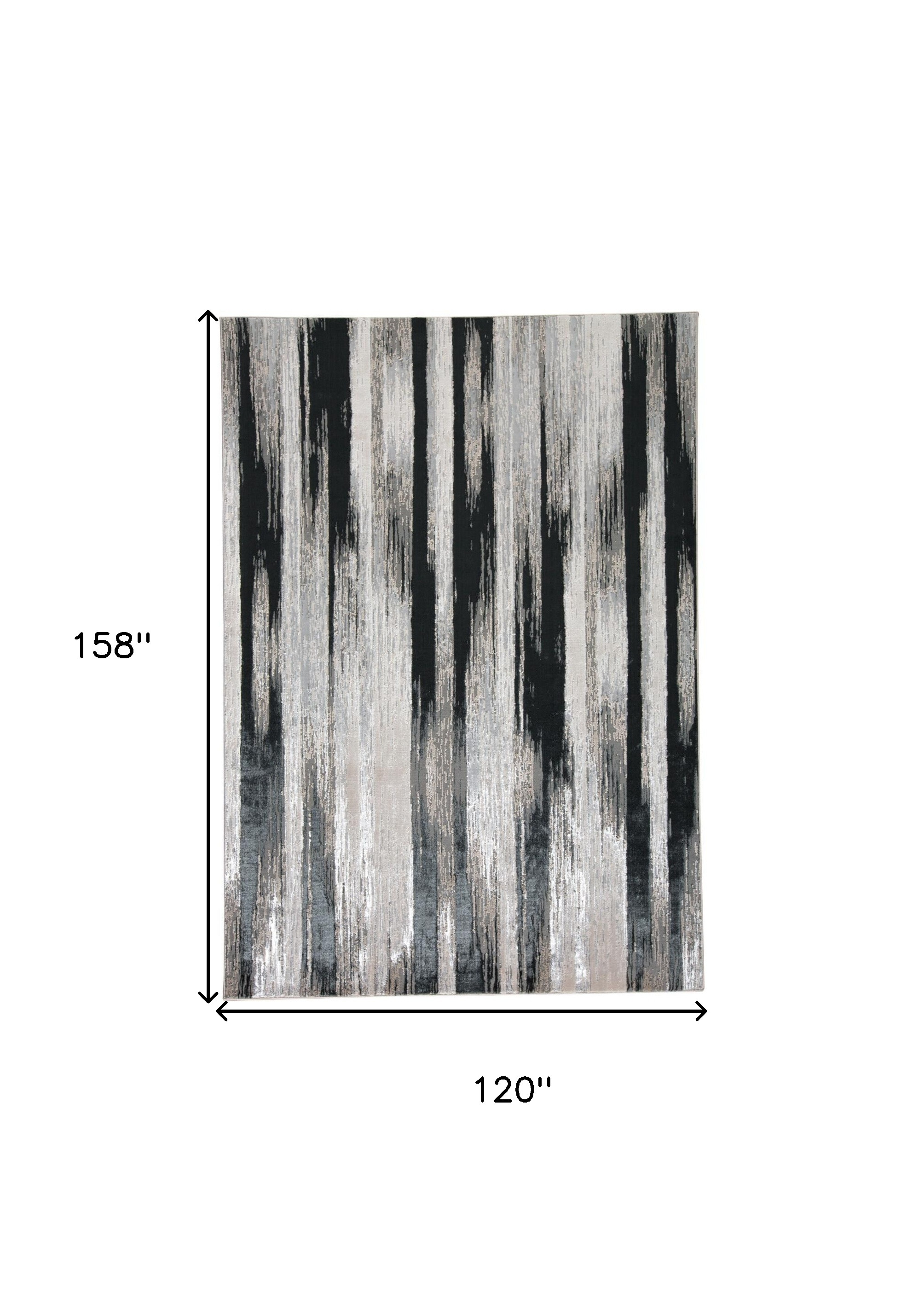 10" X 13" Beige and Black Abstract Power Loom Area Rug