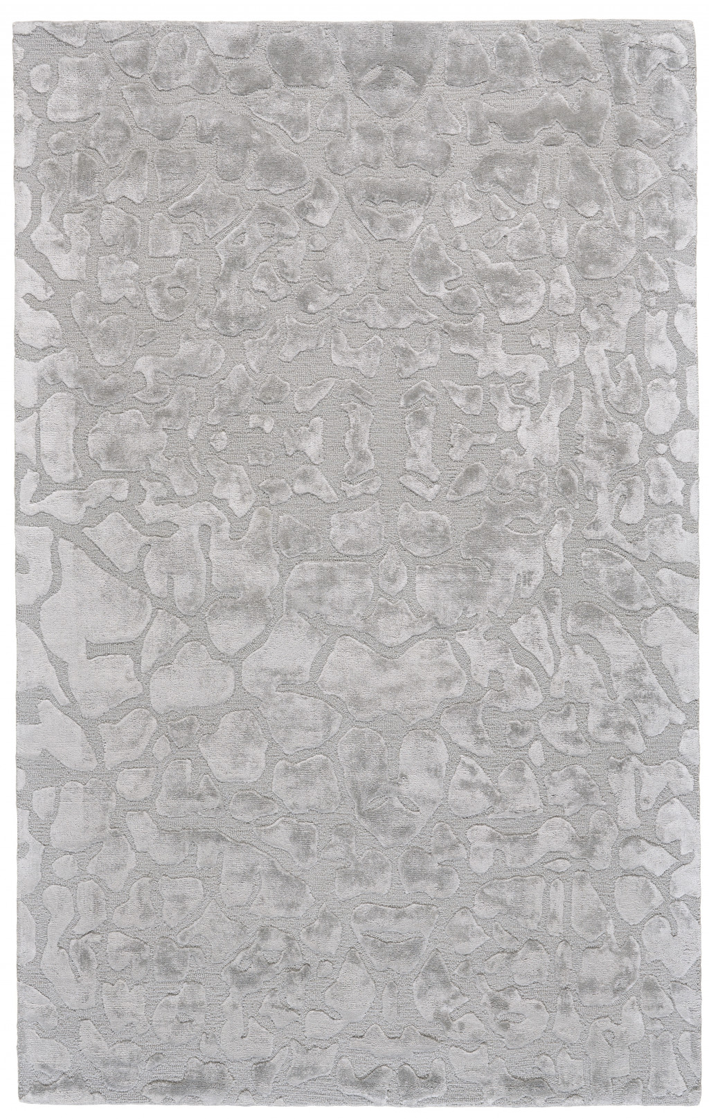 2 X 3 gray And Silver Abstract Tufted Handmade Area Rug
