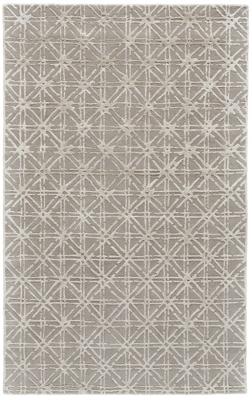 2' X 3' Taupe Ivory And Tan Wool Abstract Tufted Handmade Area Rug-511592-1