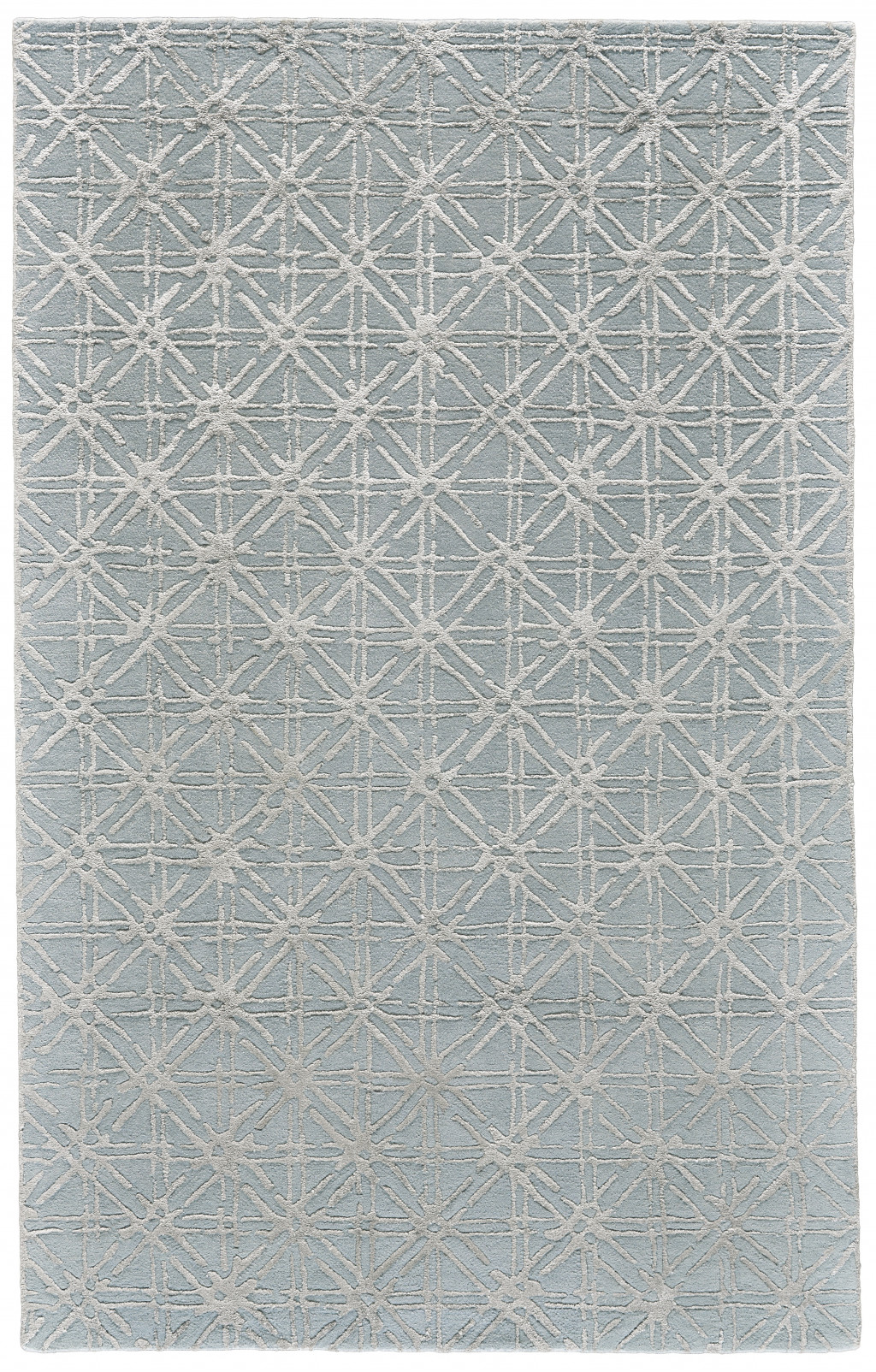 2' X 3' Blue Silver And Gray Wool Abstract Tufted Handmade Area Rug-511598-1