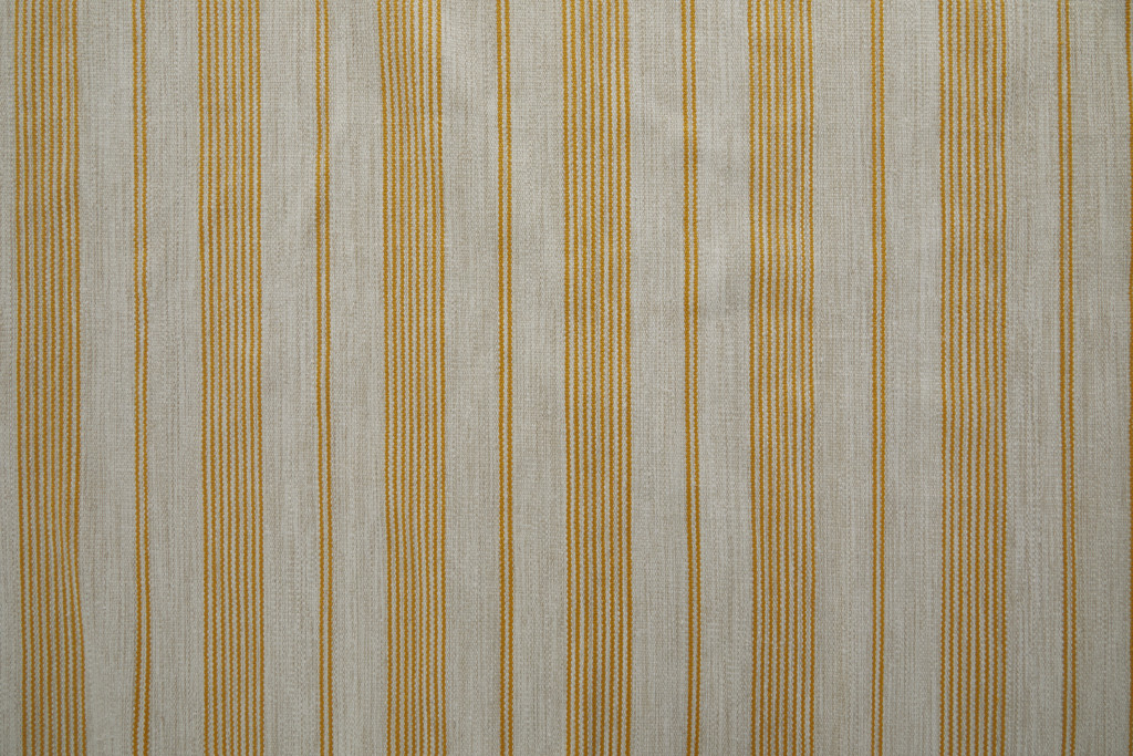 5" X 8" Yellow And Ivory Striped Dhurrie Hand Woven Stain Resistant Area Rug