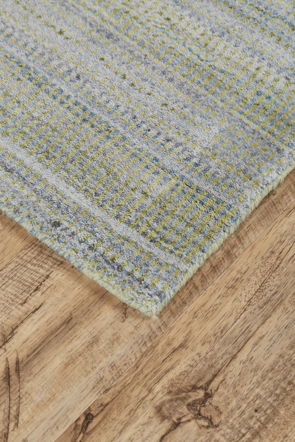 5" X 8" Blue and Green Ombre Hand Woven Area Rug