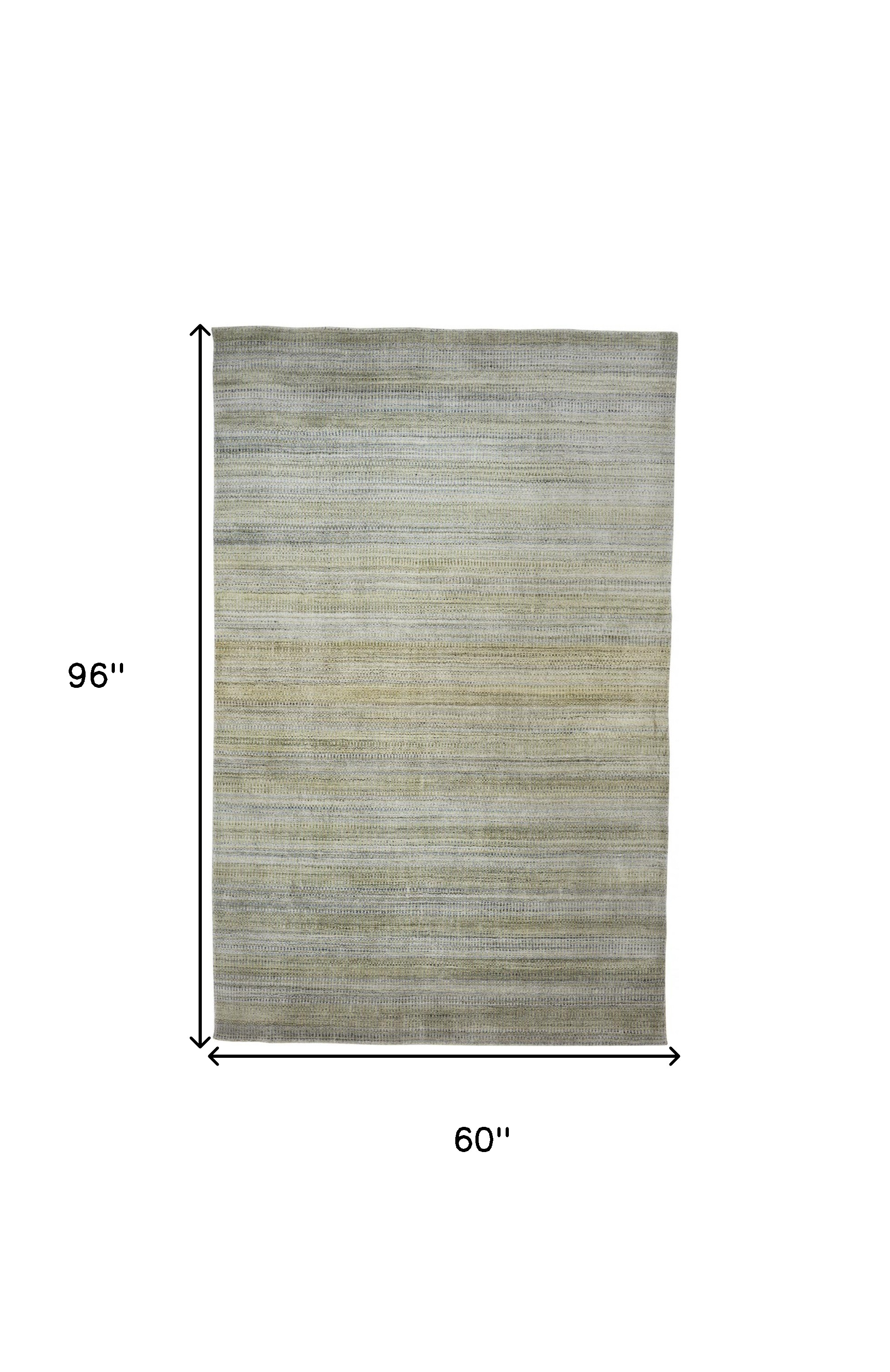 5" X 8" Blue and Green Ombre Hand Woven Area Rug