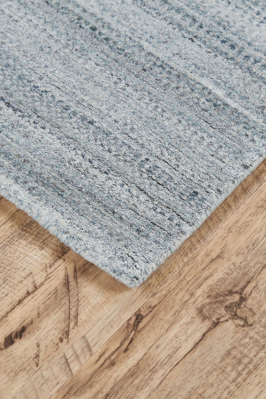 5" X 8" Blue and Gray Ombre Hand Woven Area Rug