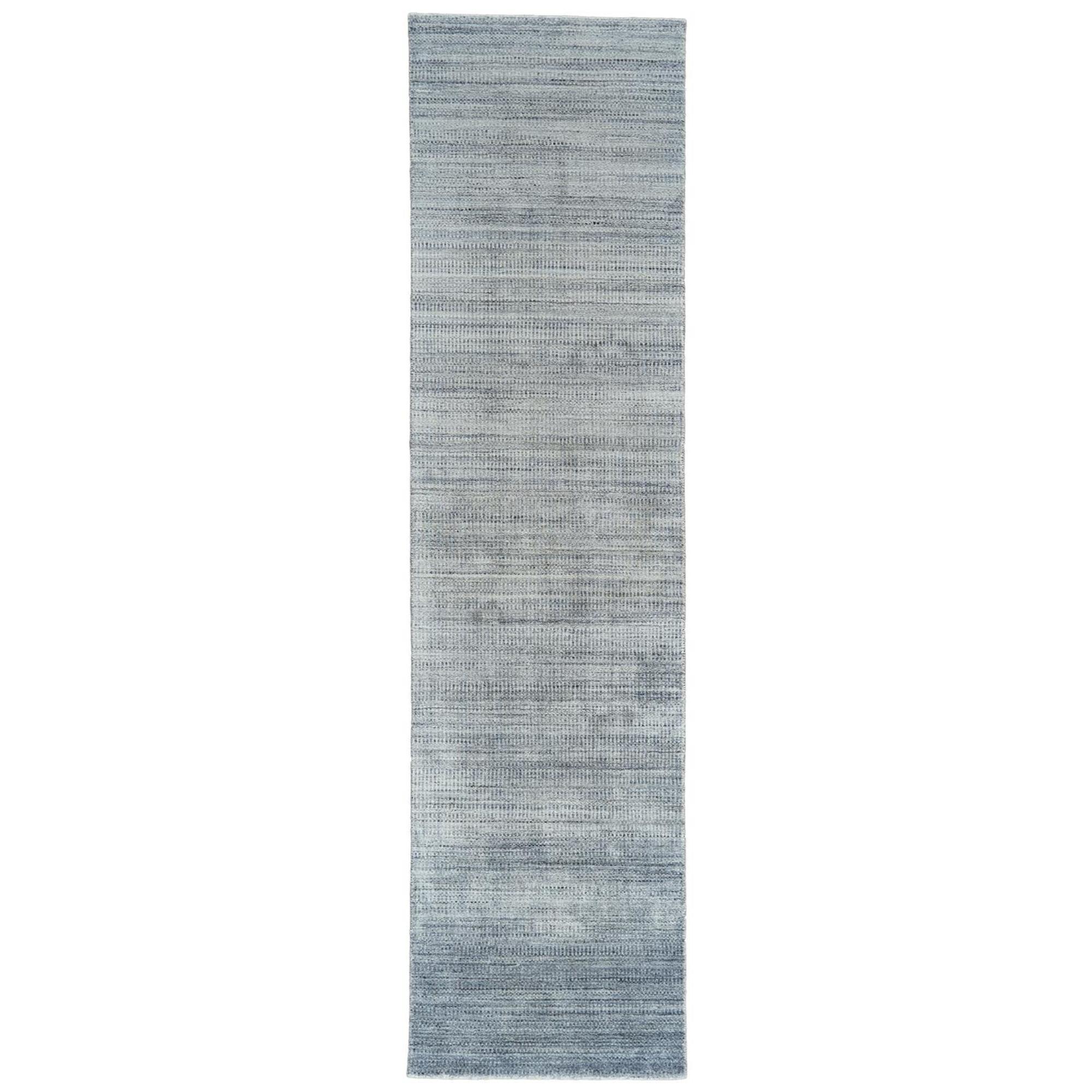 10' Blue and Gray Ombre Hand Woven Runner Rug-511733-1