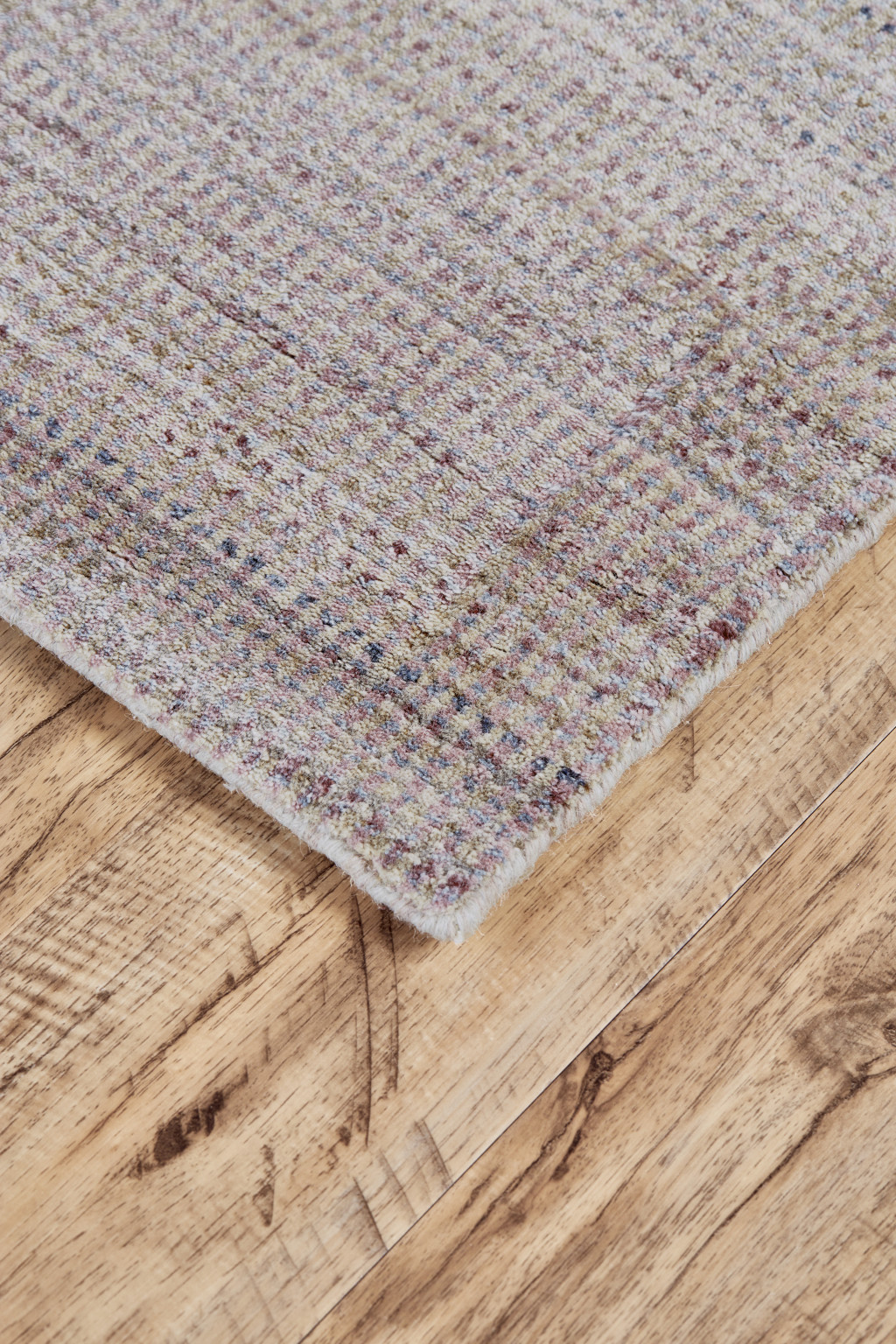 5" X 8" Blue Purple And Tan Ombre Hand Woven Area Rug