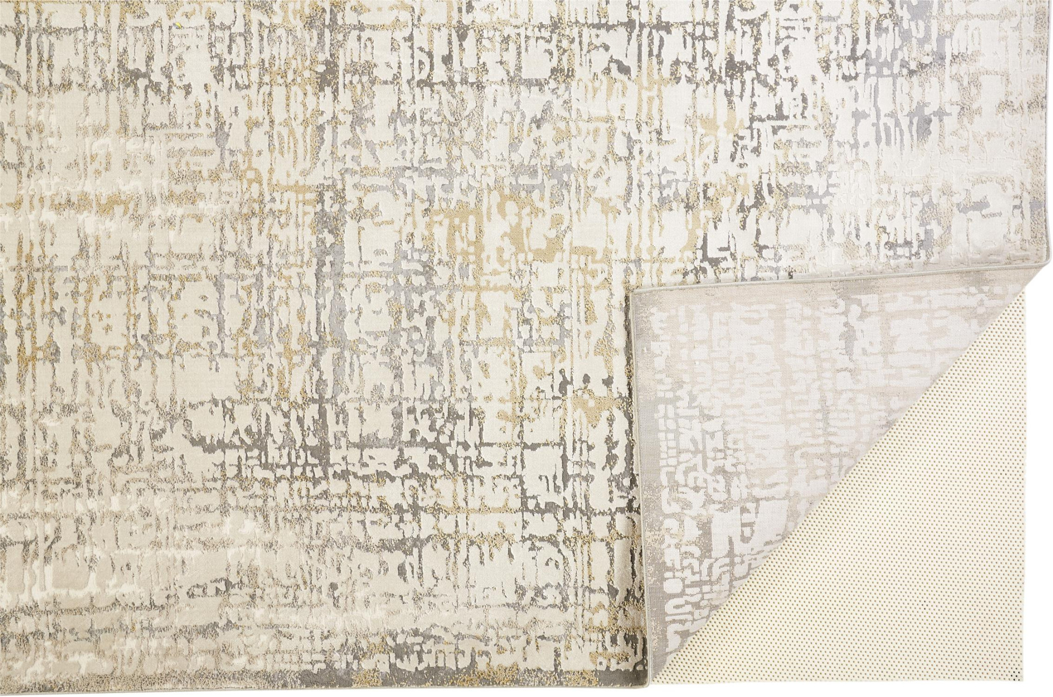 7" X 10" Gray and Ivory Abstract Area Rug