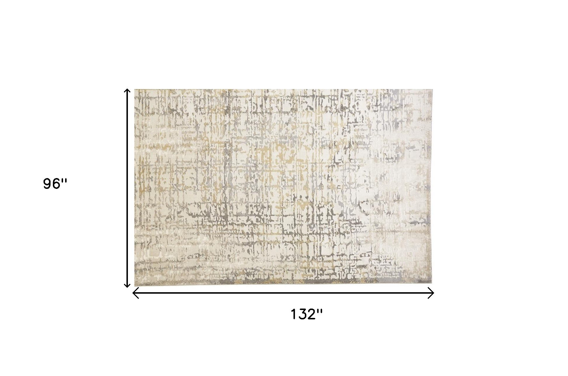 8" X 11" Gray and Ivory Abstract Area Rug