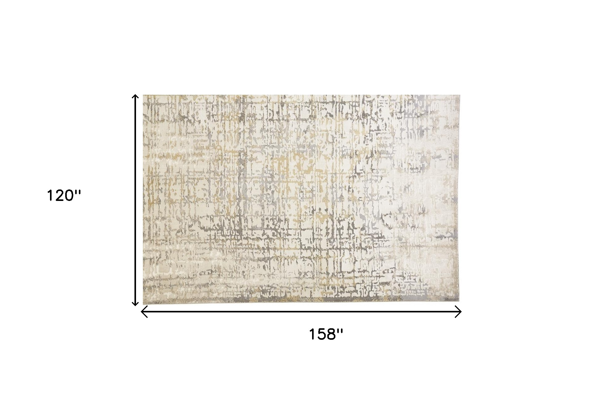 10" X 13" Ivory And Gray Abstract Stain Resistant Area Rug