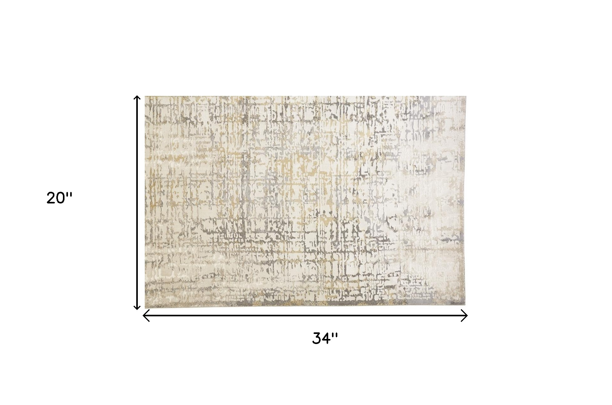 2" X 3" Ivory And Gray Abstract Stain Resistant Area Rug