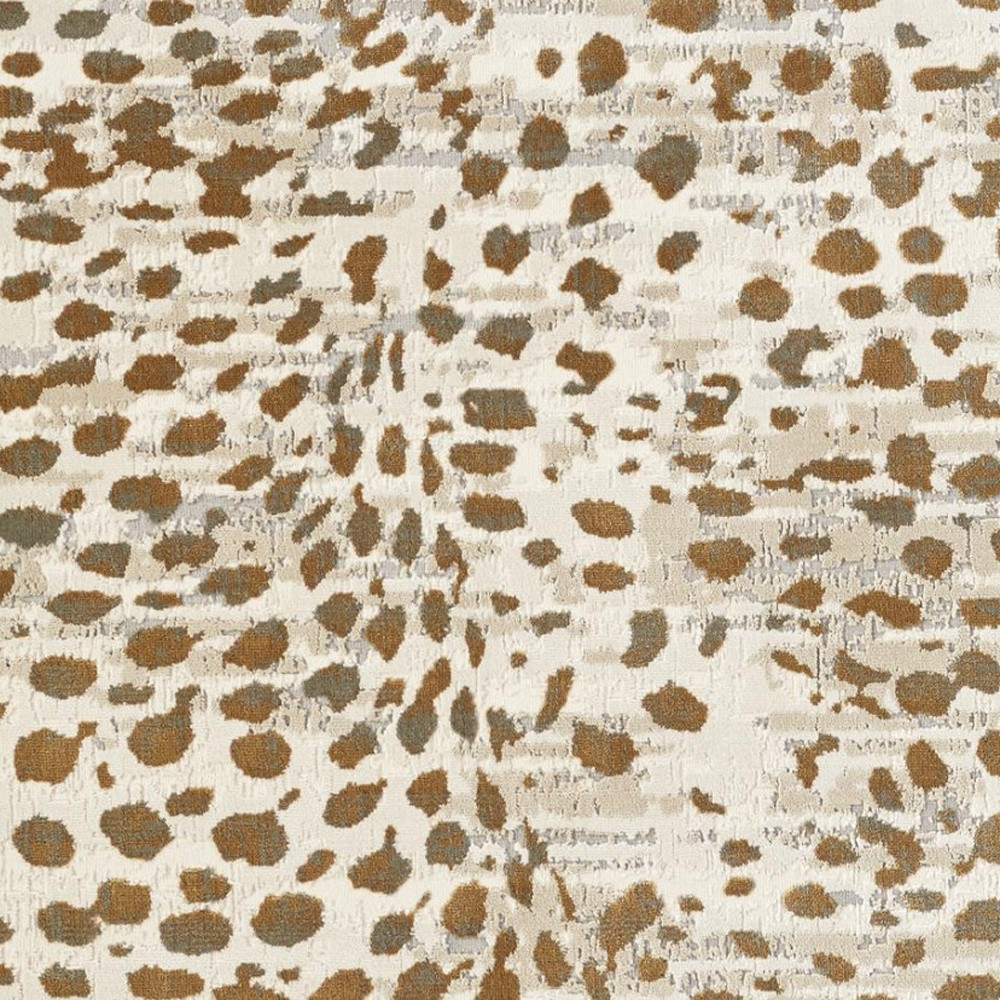 5" X 8" Brown And Ivory Abstract Stain Resistant Area Rug