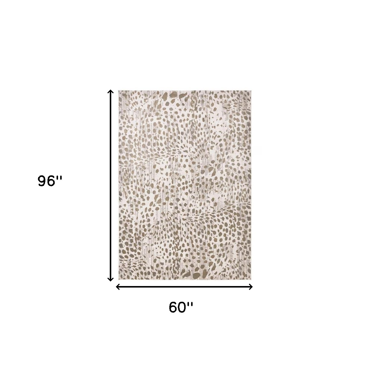 5" X 8" Brown And Ivory Abstract Stain Resistant Area Rug