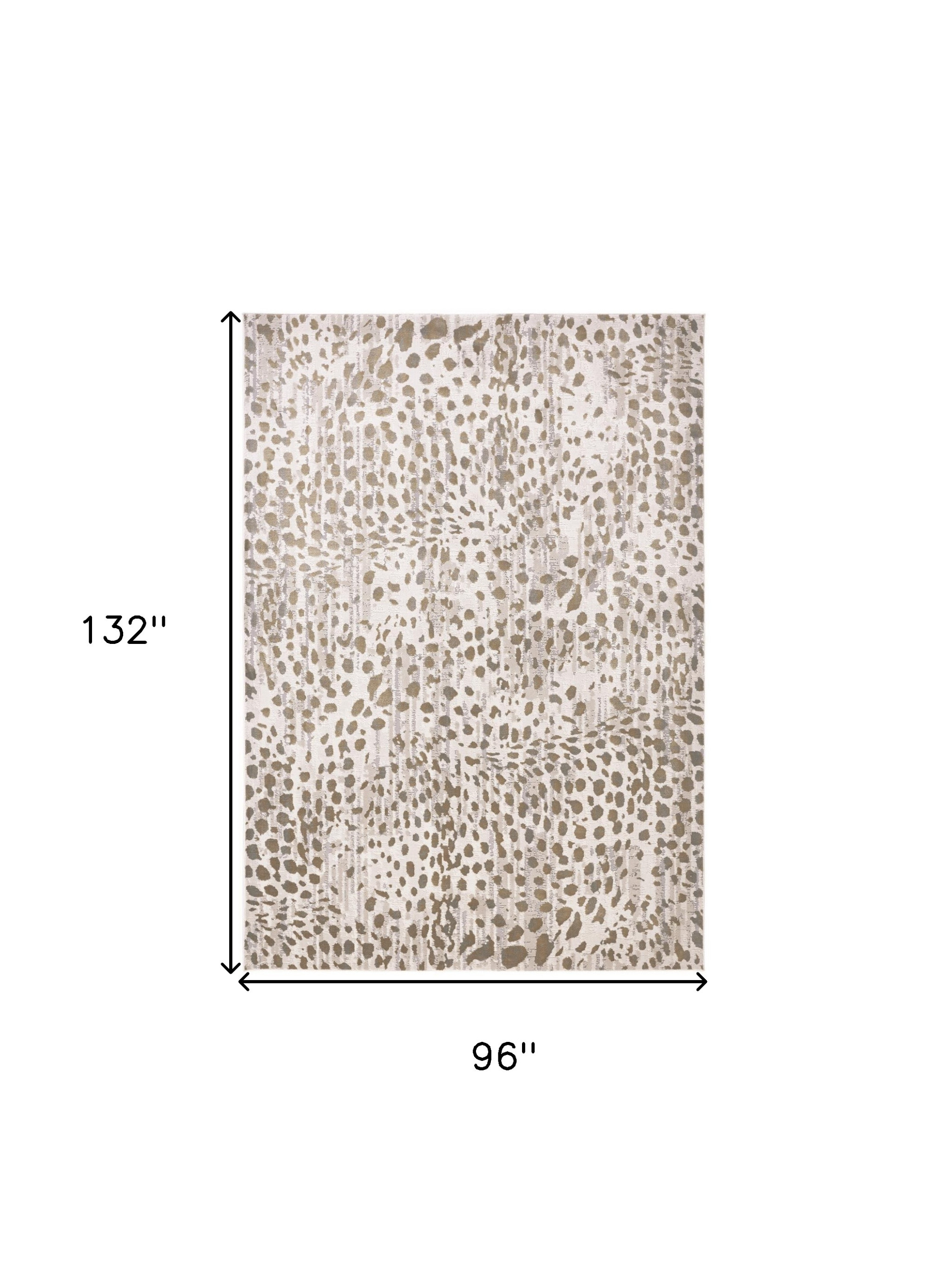 8" X 11" Brown And Ivory Abstract Stain Resistant Area Rug