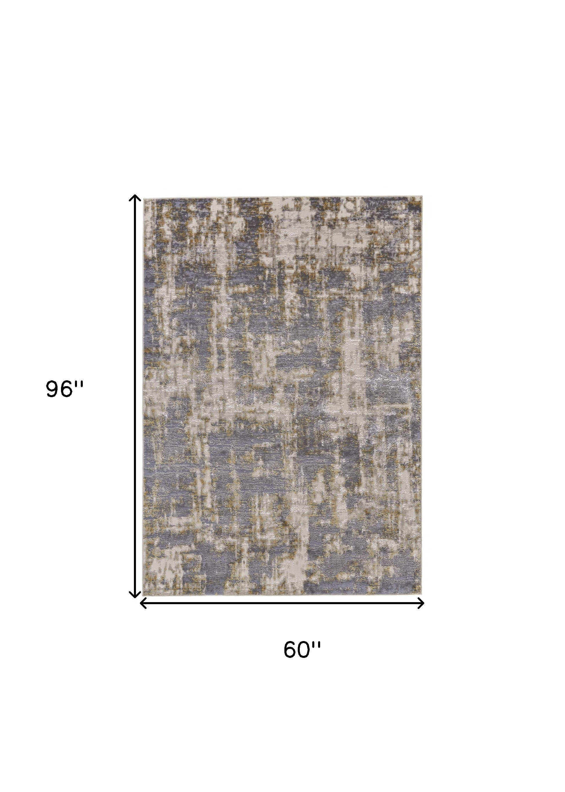 5" X 8" Gray Abstract Area Rug