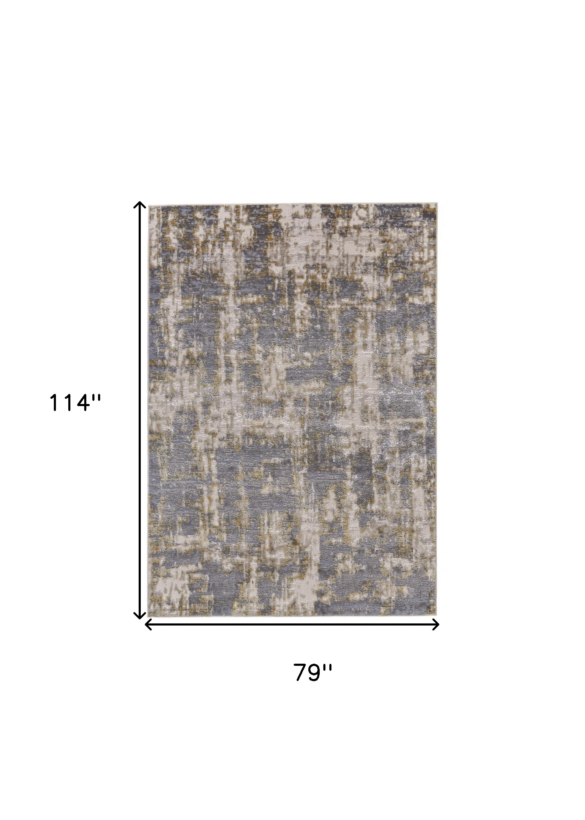 7" X 10" Gray Abstract Area Rug