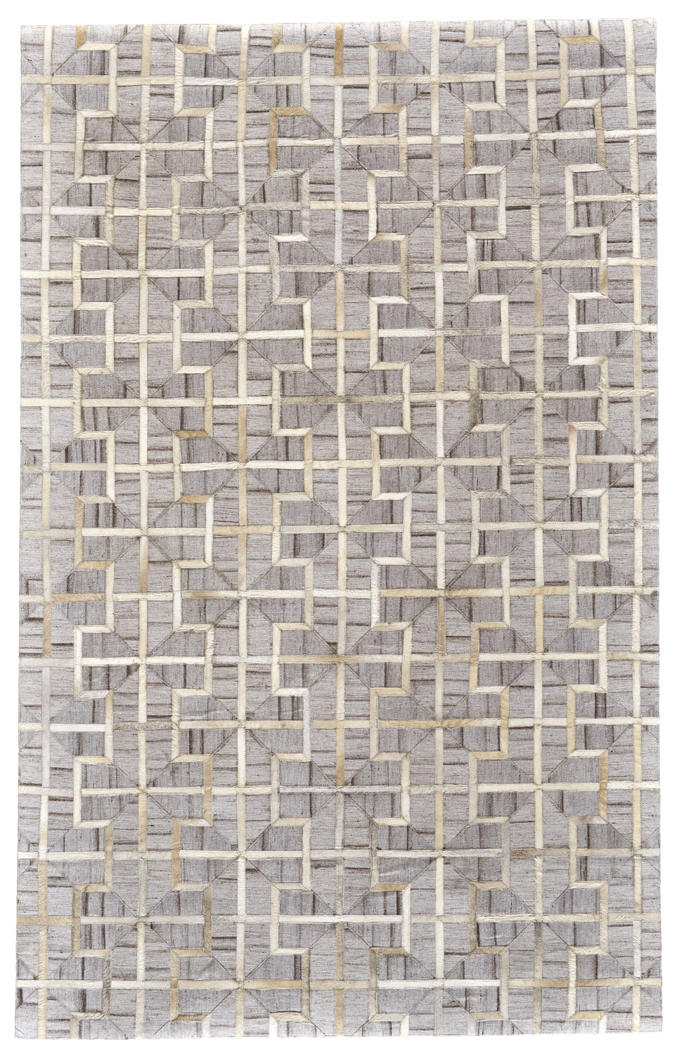 8' X 11' Gray Ivory And Brown Geometric Hand Woven Area Rug-511805-1