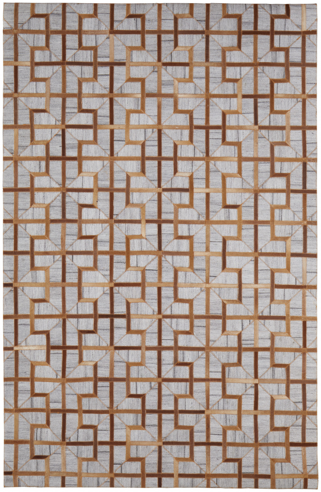8' X 11' Tan Brown And Gray Geometric Hand Woven Area Rug-511809-1
