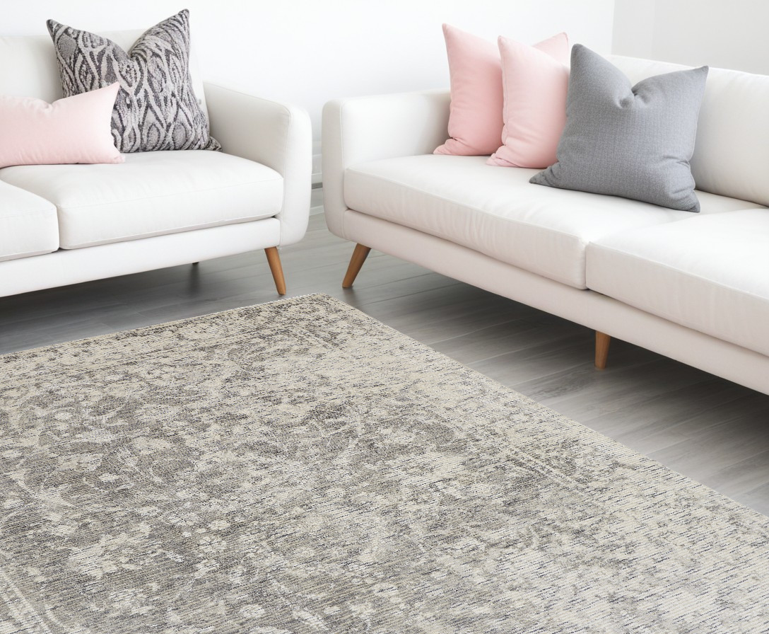 10' X 13' Ivory And Gray Abstract Hand Woven Area Rug-511824-1