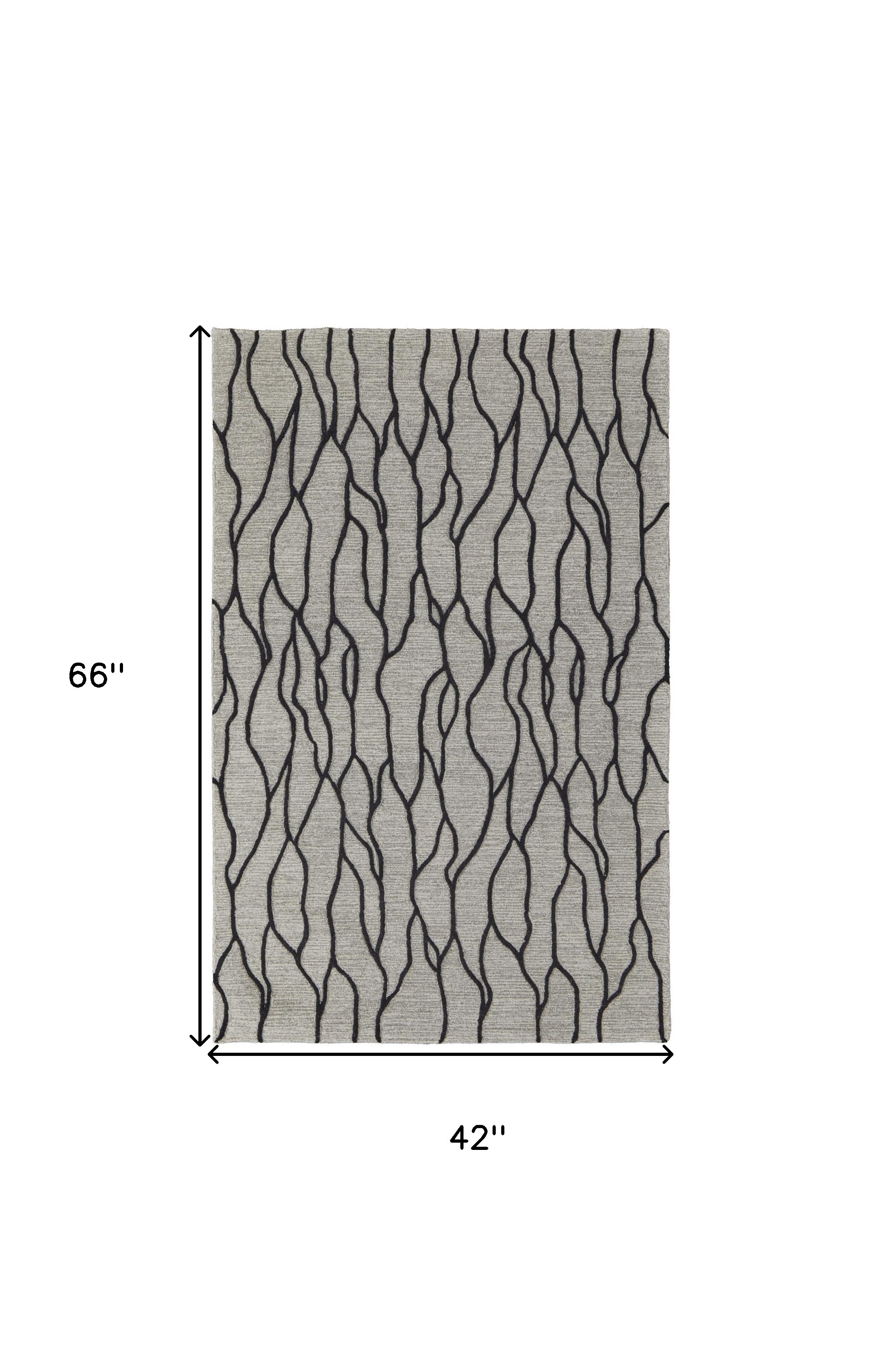 4" X 6" Taupe Black And Gray Wool Abstract Tufted Handmade Stain Resistant Area Rug