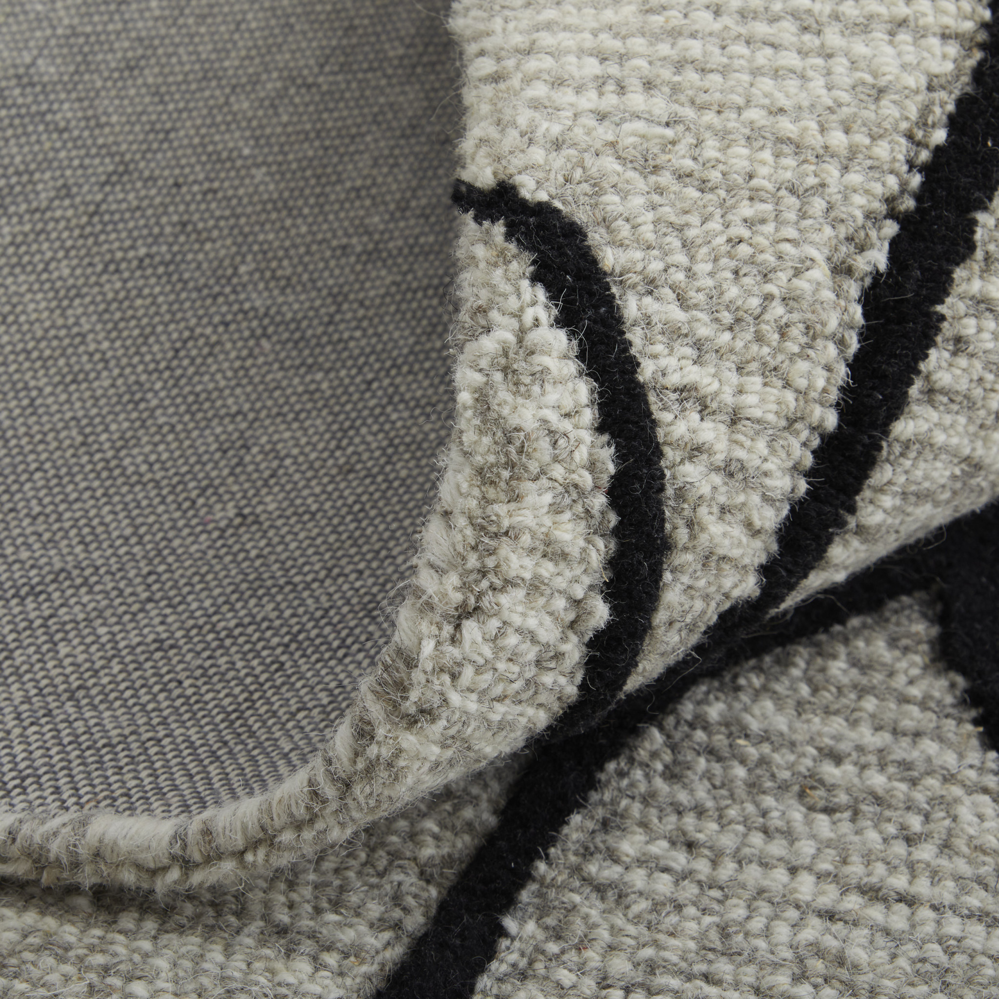 4" X 6" Taupe Black And Gray Wool Abstract Tufted Handmade Stain Resistant Area Rug