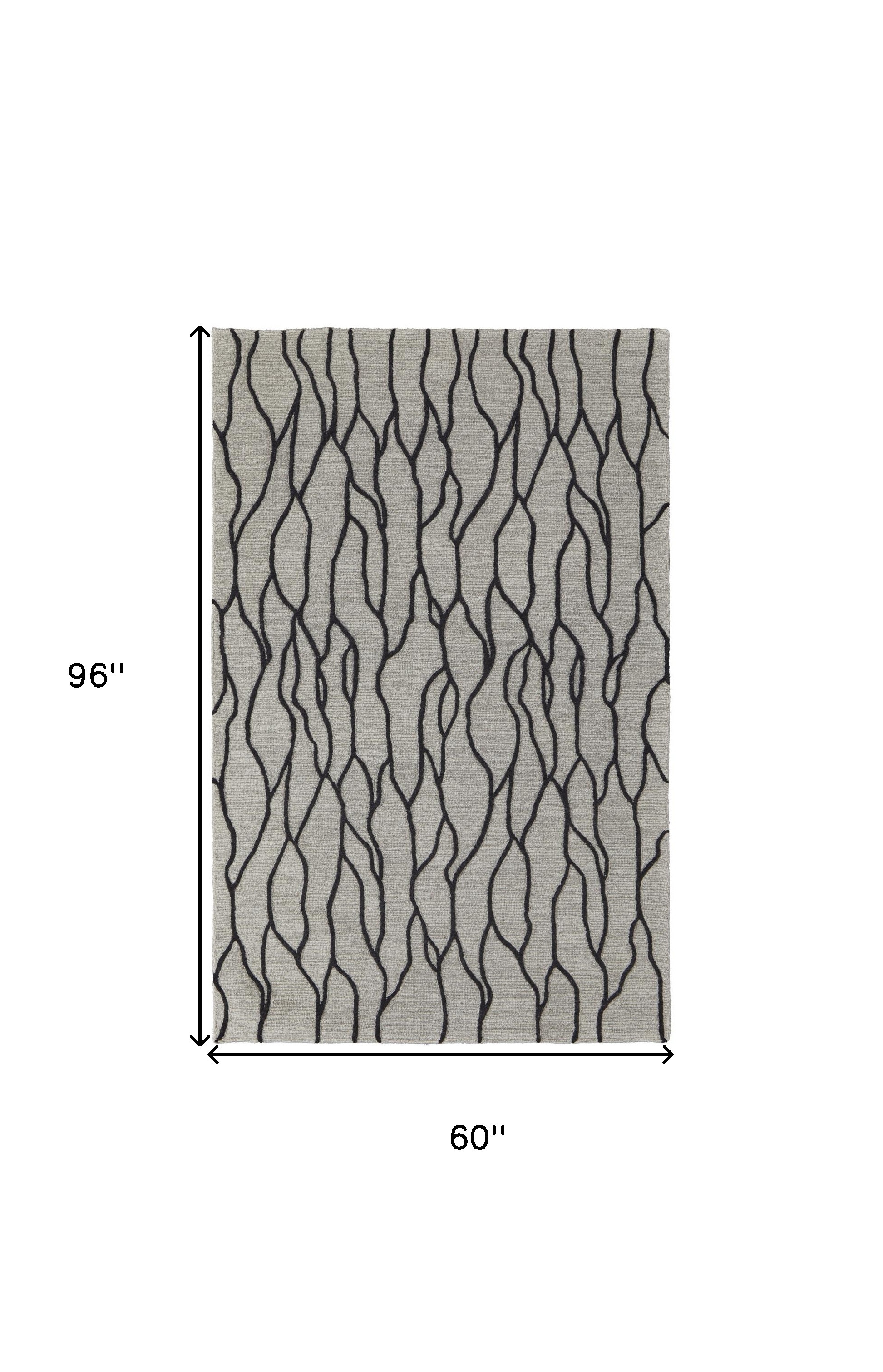 5" X 8" Taupe Black And Gray Wool Abstract Tufted Handmade Stain Resistant Area Rug
