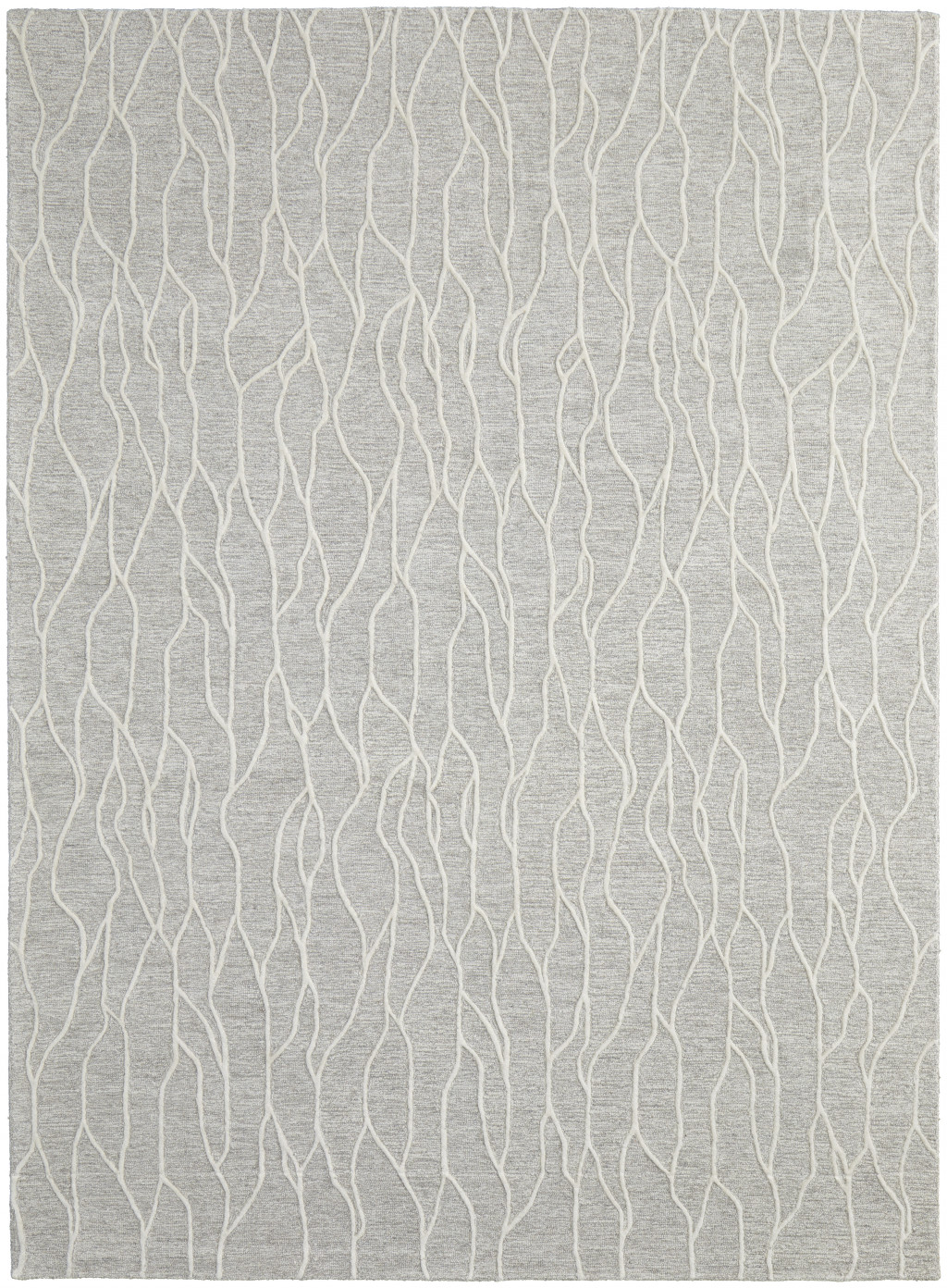 4 X 6 Taupe And Ivory Wool Abstract Tufted Handmade Stain Resistant Area Rug