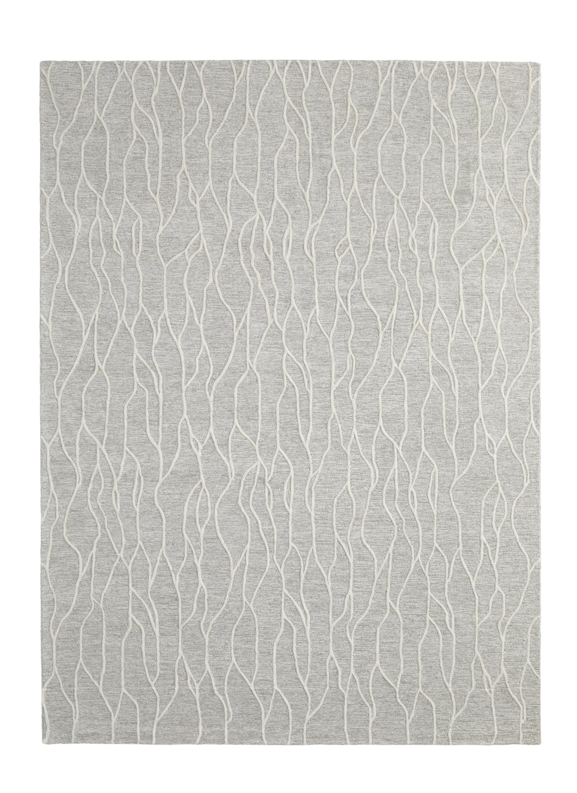 5" X 8" Taupe And Ivory Wool Abstract Tufted Handmade Stain Resistant Area Rug