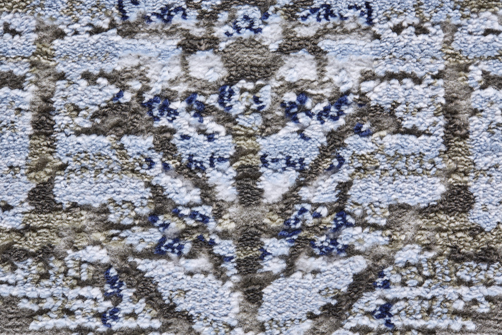 7" X 10" Gray and Ivory Abstract Non Skid Area Rug