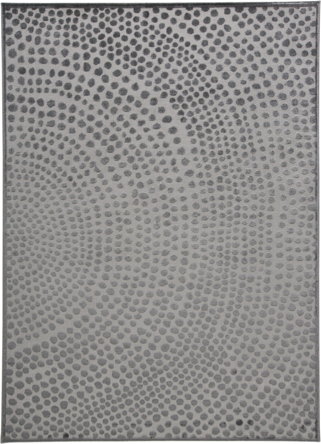 5" X 7" Gray Silver And Ivory Abstract Stain Resistant Area Rug