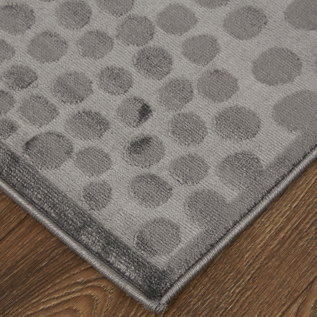 5" X 7" Gray Silver And Ivory Abstract Stain Resistant Area Rug