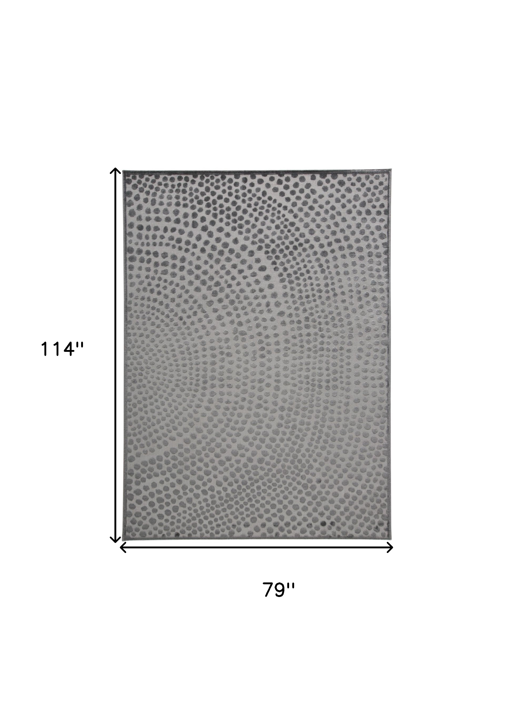 7" X 10" Gray Abstract Non Skid Area Rug