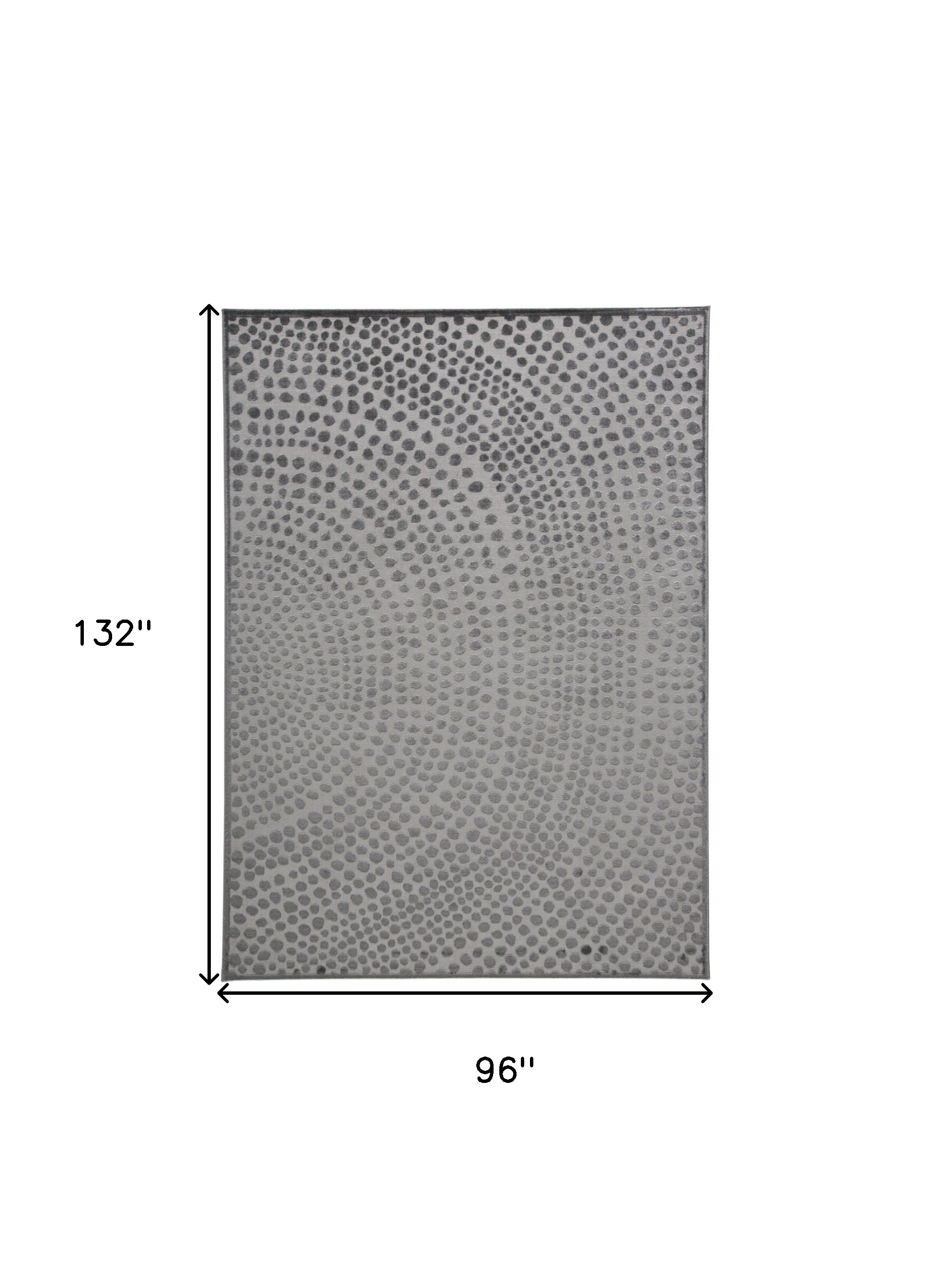8" X 11" Gray Abstract Non Skid Area Rug