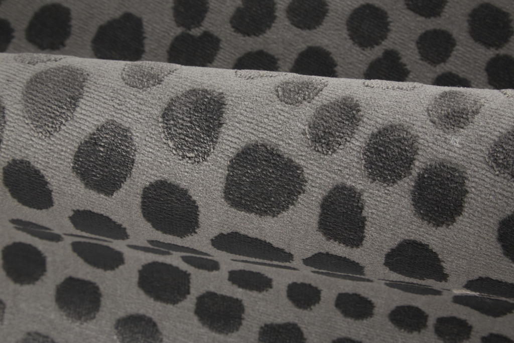 8" Gray Silver And Ivory Abstract Stain Resistant Runner Rug
