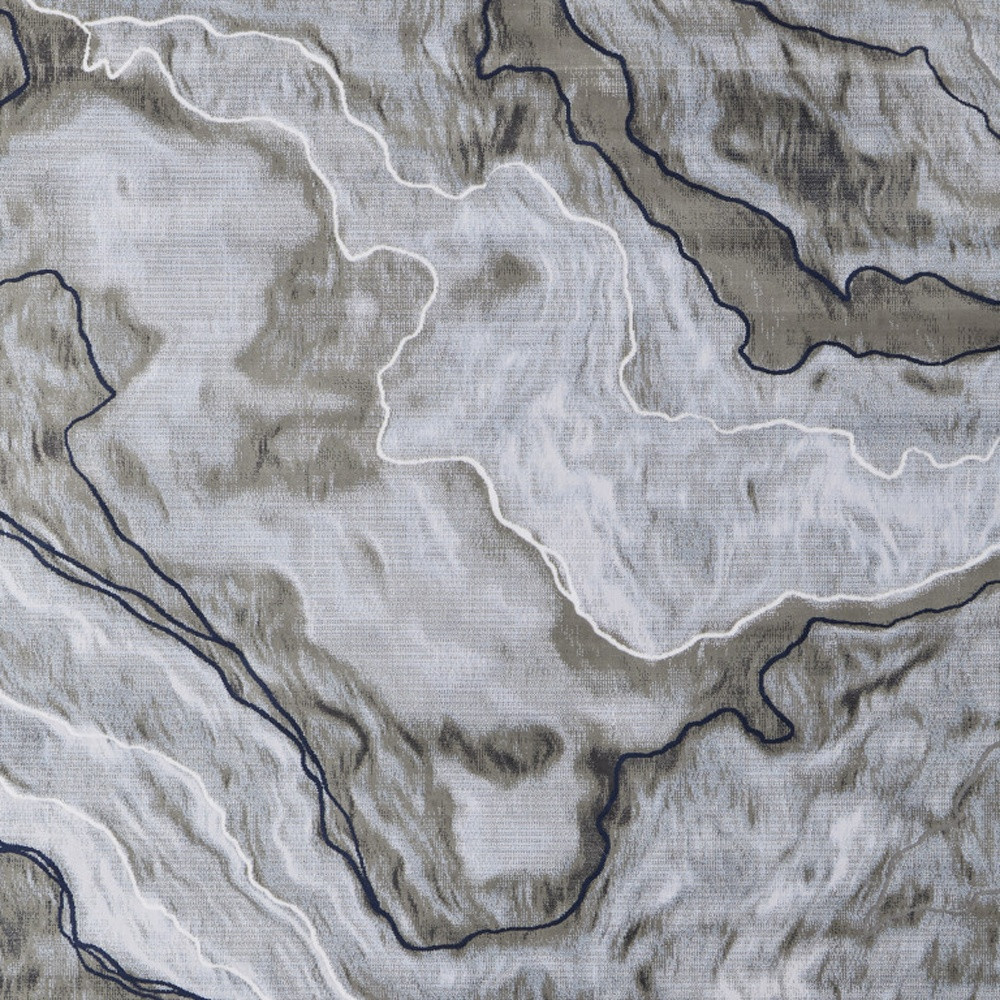 5" X 7" Ivory Blue and Gray Abstract Power Loom Area Rug