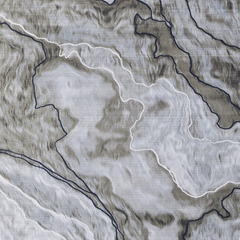 8" X 11" Ivory Blue and Gray Abstract Power Loom Area Rug