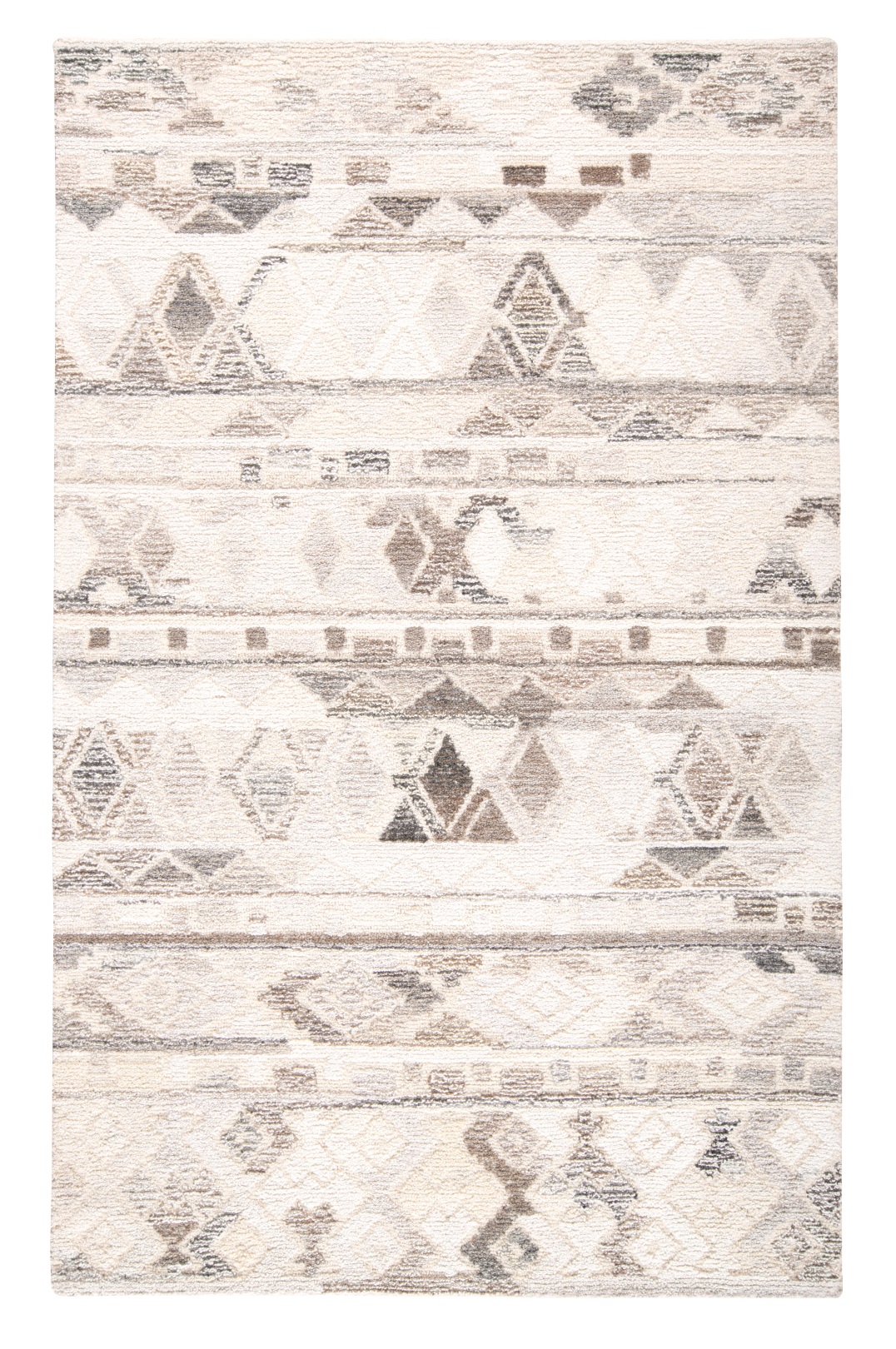 8 X 10 Ivory Tan And gray Wool Abstract Tufted Handmade Area Rug